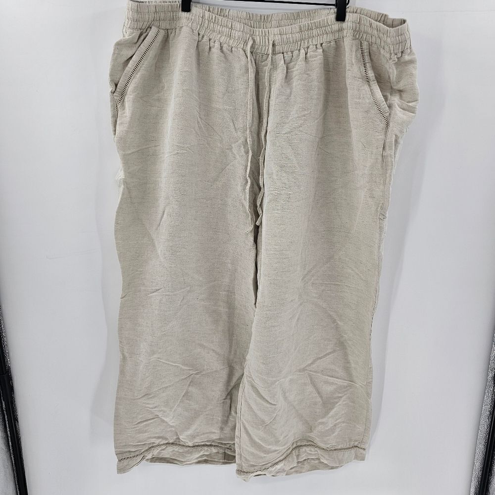 Lane bryant beach pants vacation linen 26/28 cream